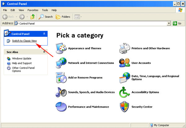 Control File Panel Xp 64