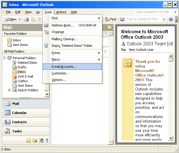 office 2003 outlook personal folders twice